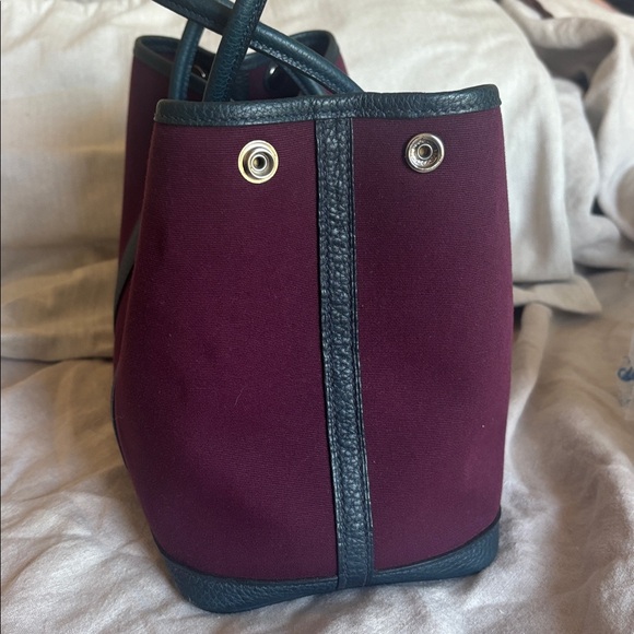 HERMES Toile Negonda Garden Party 30 TPM Prune Bleu de Prusse. - Picture 6 of 10